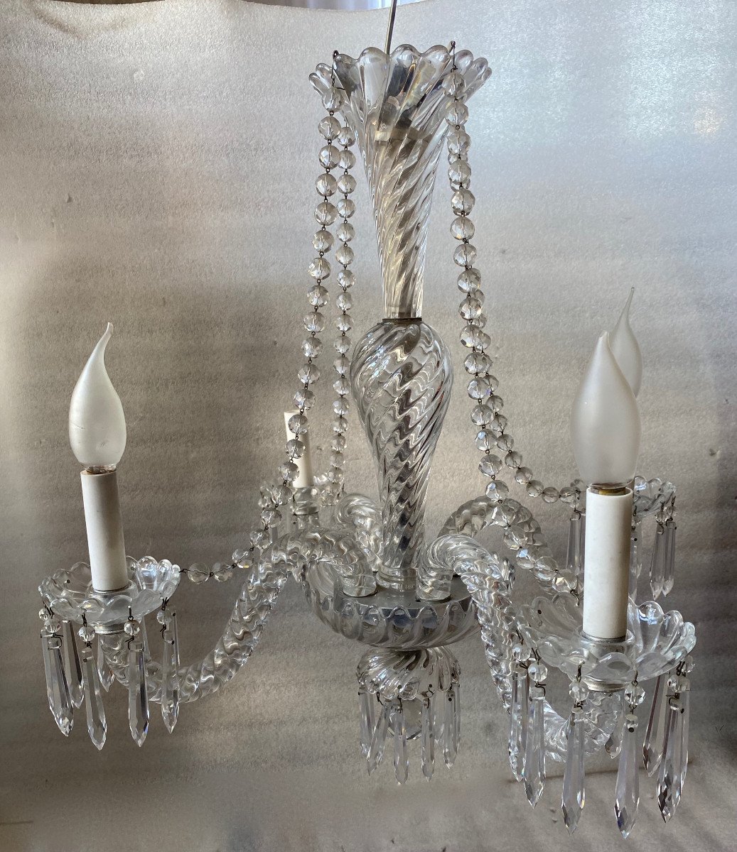 1950′ Chandelier 4 Branches Baccarat Model Tors-photo-7