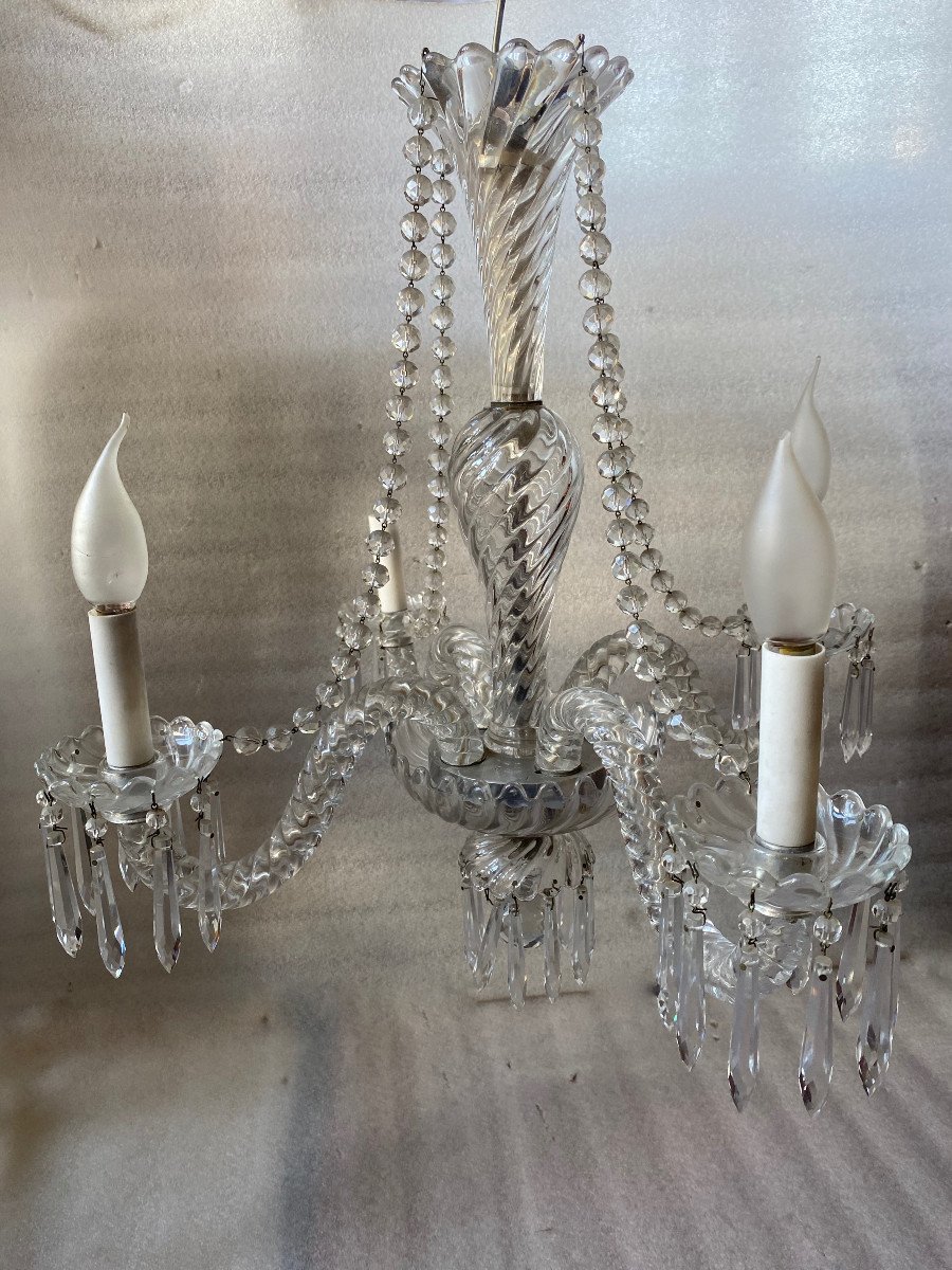 1950′ Chandelier 4 Branches Baccarat Model Tors-photo-8