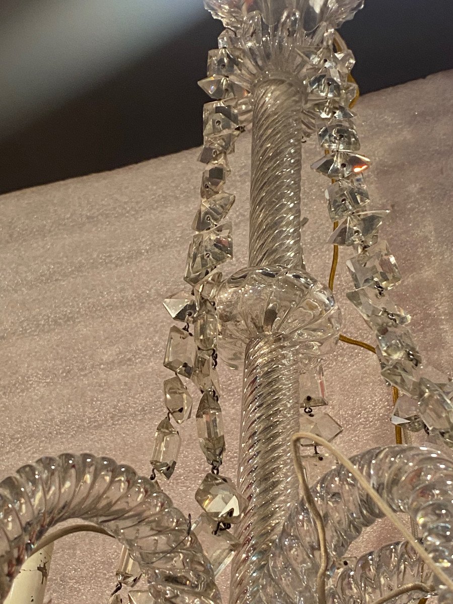 1950′ Crystal Chandelier 5 Arms Baccarat-photo-2