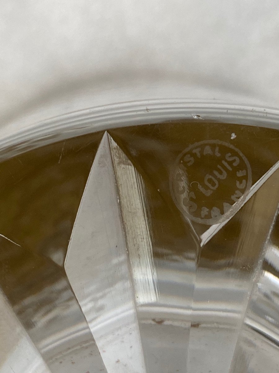 1970′ Seau à Champagne Cristal Signé St Louis Decors Dorés Modéle Trianon-photo-1