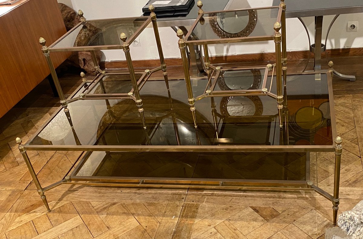 1950/70′ Pair Ends Of Sofa Maison Jansen Glazed 43 X 43 X 48 Cm-photo-3