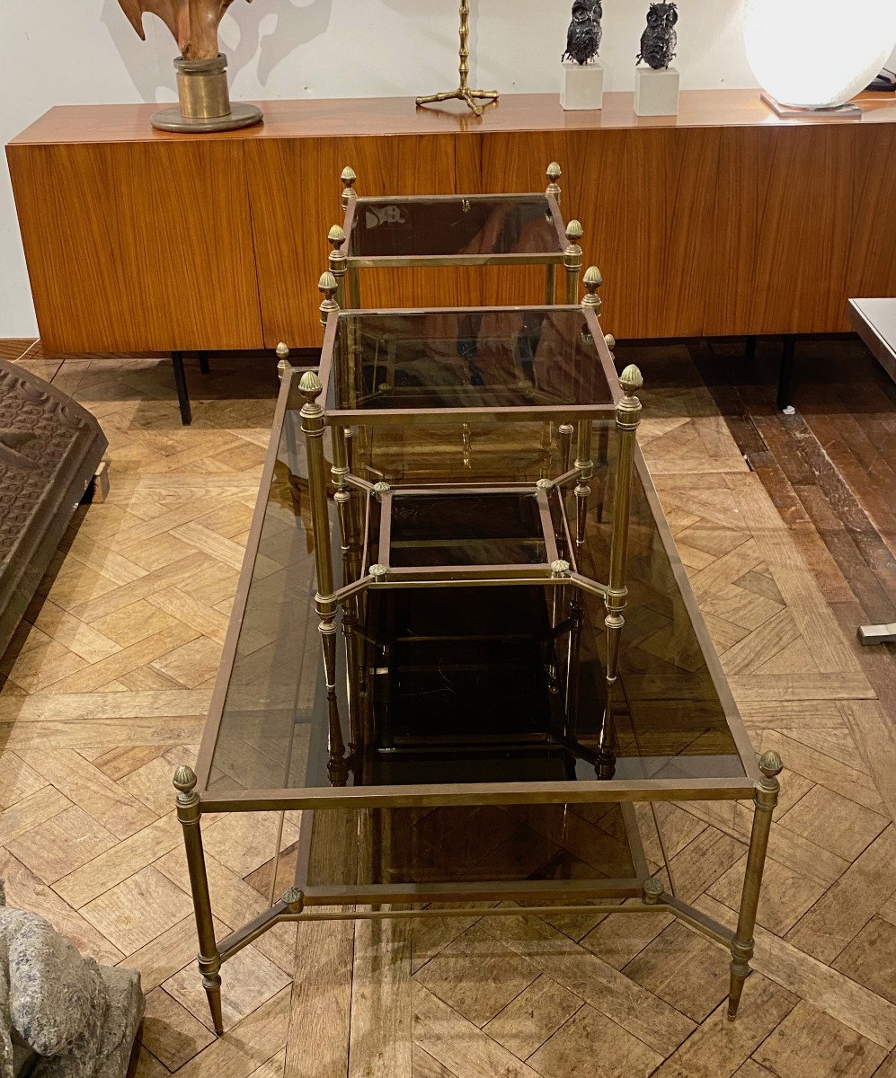 1950/70′ Pair Ends Of Sofa Maison Jansen Glazed 43 X 43 X 48 Cm