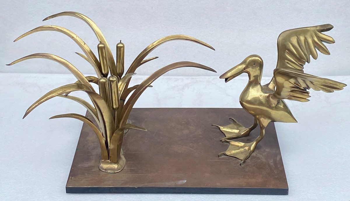 1970′ Pelican And Reed Coffee Table In Bronze By Christian Techoueyres-photo-1