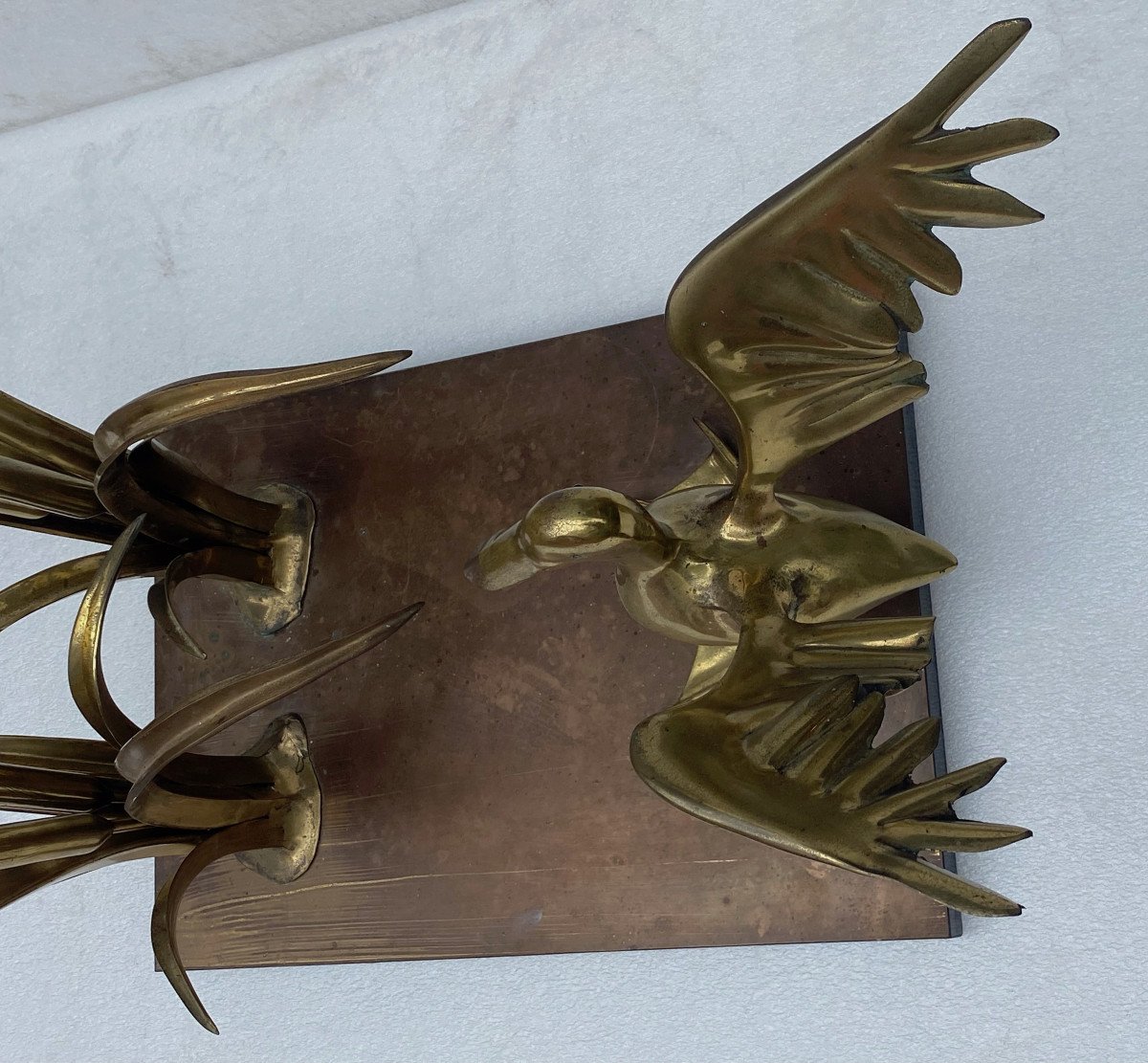 1970′ Pelican And Reed Coffee Table In Bronze By Christian Techoueyres-photo-4