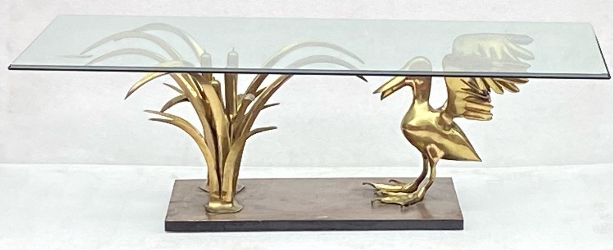 1970′ Pelican And Reed Coffee Table In Bronze By Christian Techoueyres-photo-7