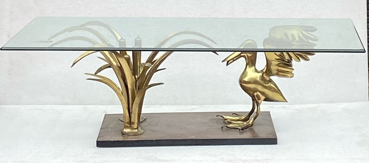 1970′ Pelican And Reed Coffee Table In Bronze By Christian Techoueyres-photo-8