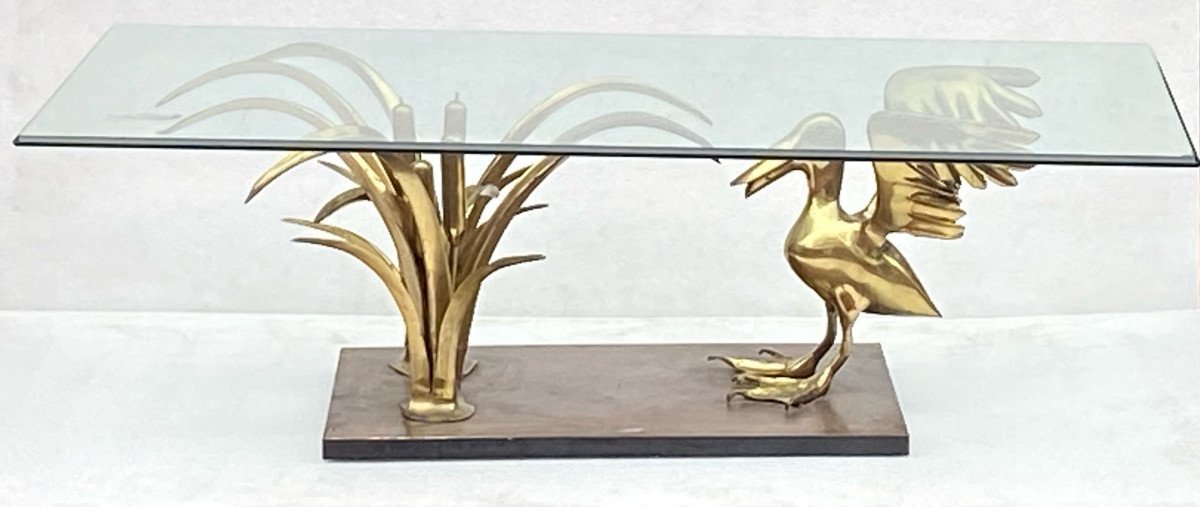 1970′ Pelican And Reed Coffee Table In Bronze By Christian Techoueyres