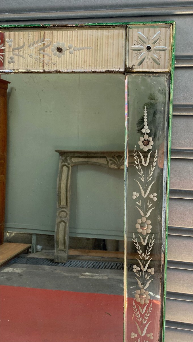 1900/20′ Miroir Venise à Fleurs 161 X 120 Cm-photo-4