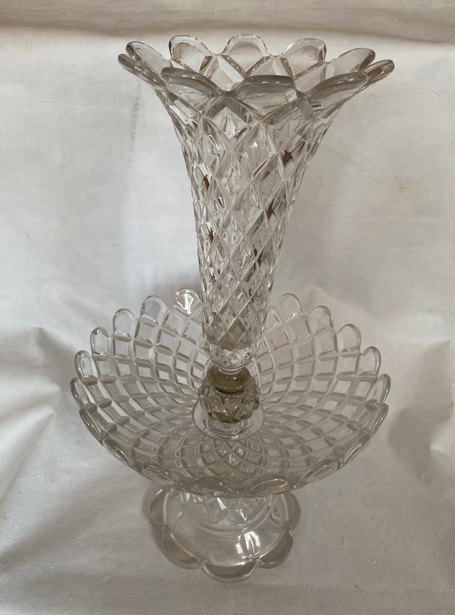 1950′ Baccarat Cup With Cornet Signed ø 28 Cm H 47 Cm