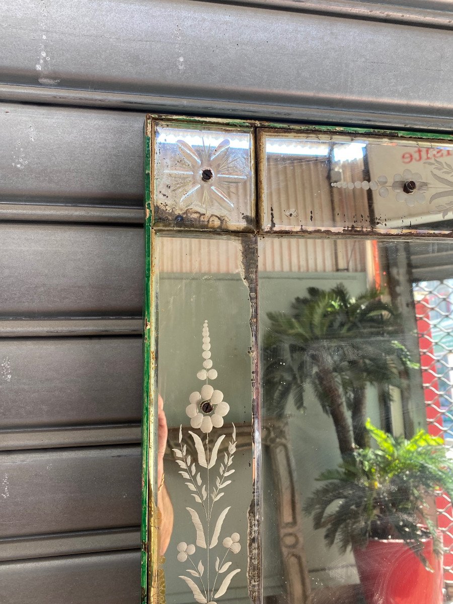 1900/20 ′Paire Miroirs Venise à Fleurs Et Sobres 161 X 120 Cm-photo-1