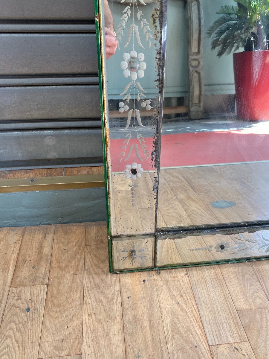 1900/20′ Pair Venice Mirrors With Flowers And Sober 161 X 120 Cm-photo-4