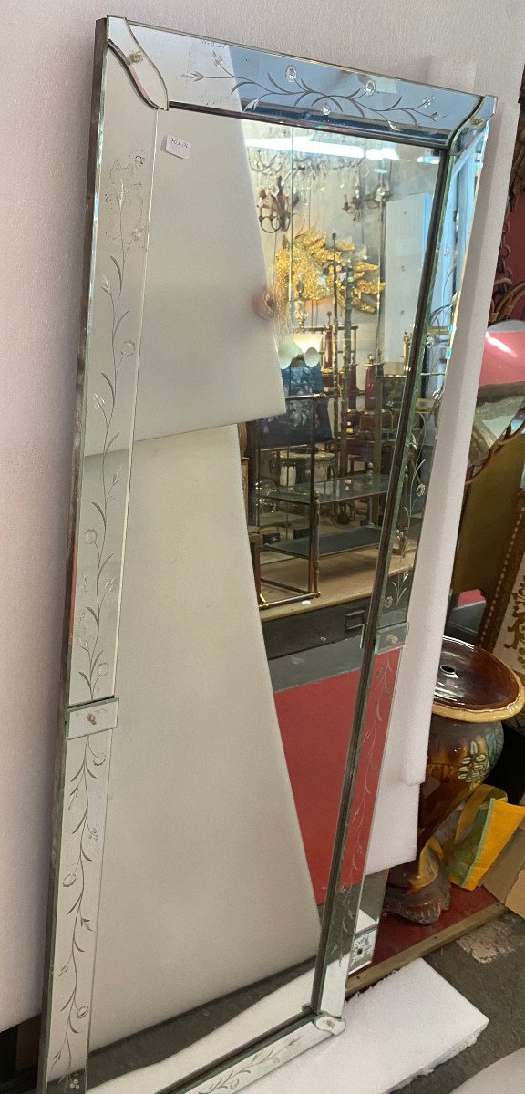 1960/70′ Pair Venice Flower Mirrors 180 And 176 X 70 Cm-photo-4