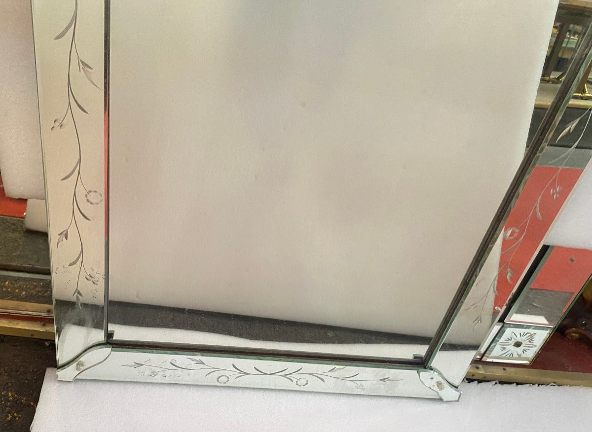 1960/70′ Pair Venice Flower Mirrors 180 And 176 X 70 Cm-photo-2