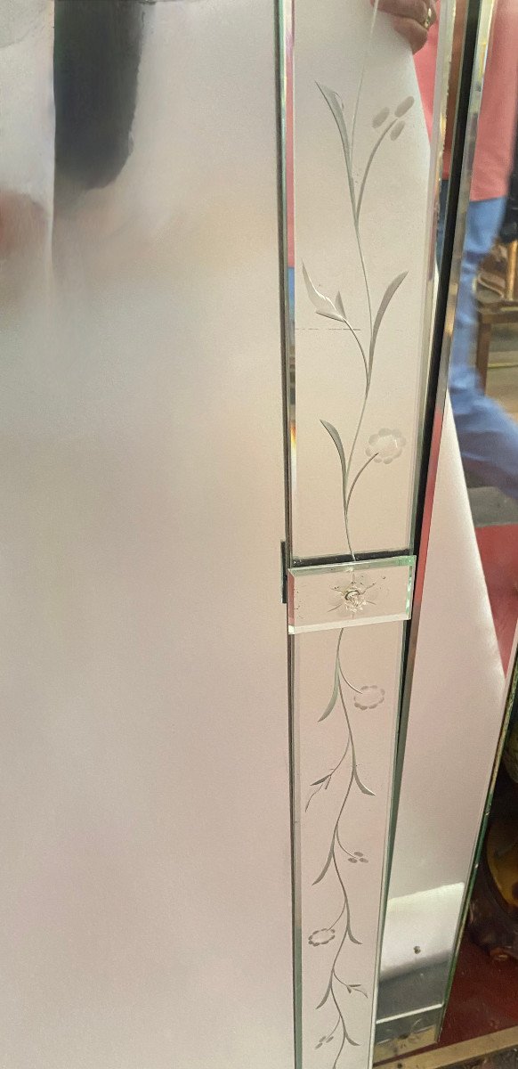 1960/70′ Pair Venice Flower Mirrors 180 And 176 X 70 Cm-photo-7