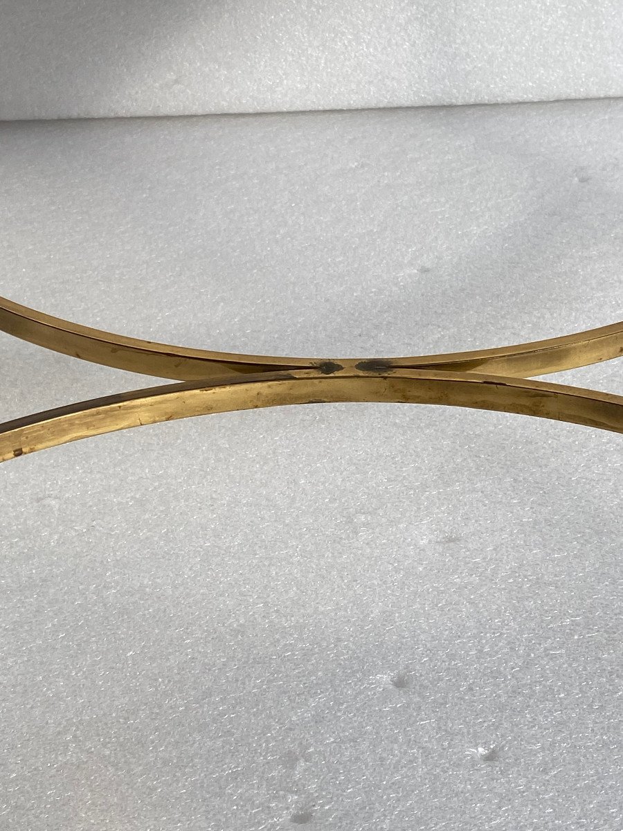 1950/70 Table Basse Bronze Doré Maison Jansen Ou Maison Charles Ou Maison Bagués 46 Cm X 34 Cm-photo-2