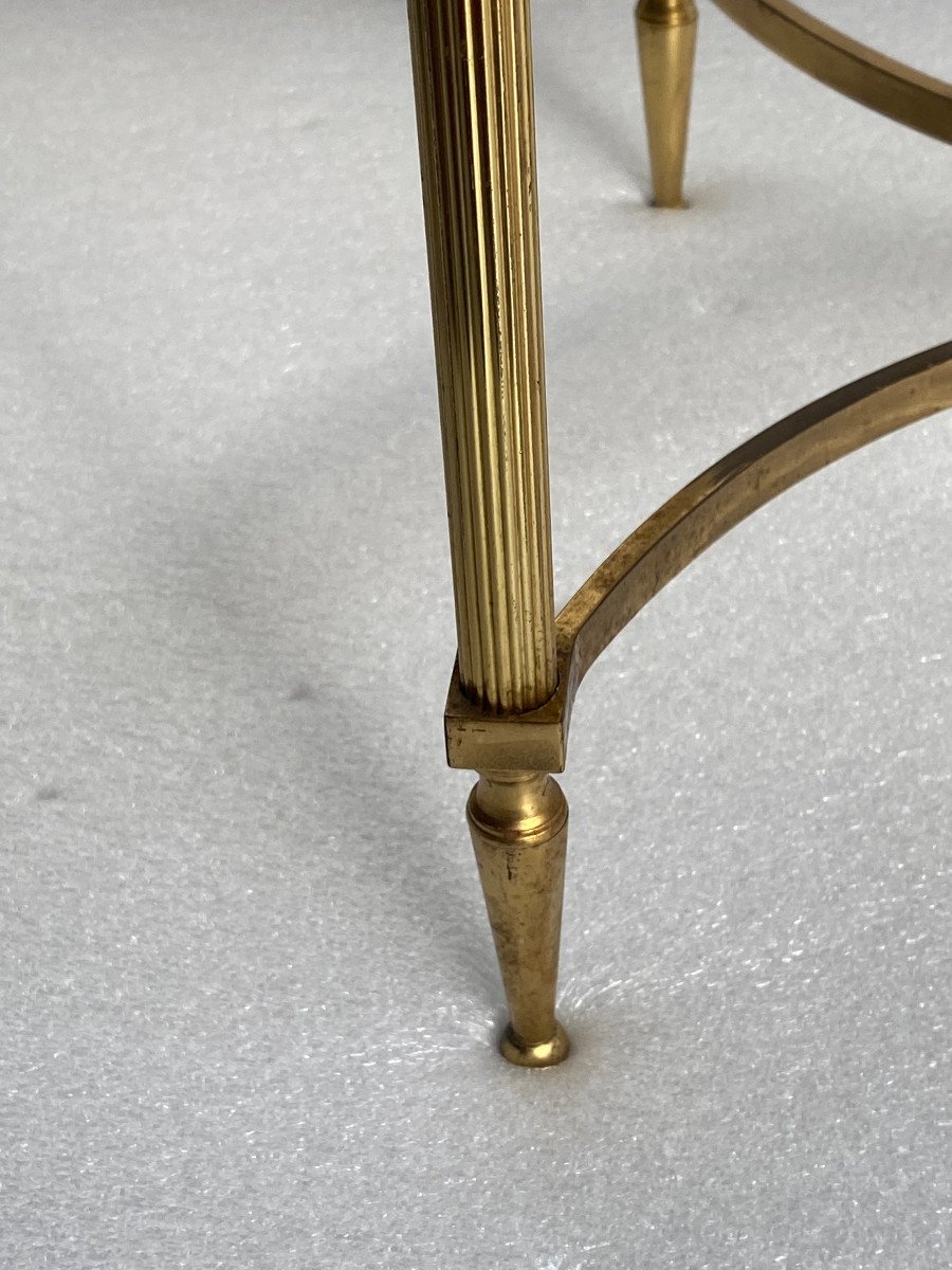 1950/70 Table Basse Bronze Doré Maison Jansen Ou Maison Charles Ou Maison Bagués 46 Cm X 34 Cm-photo-3