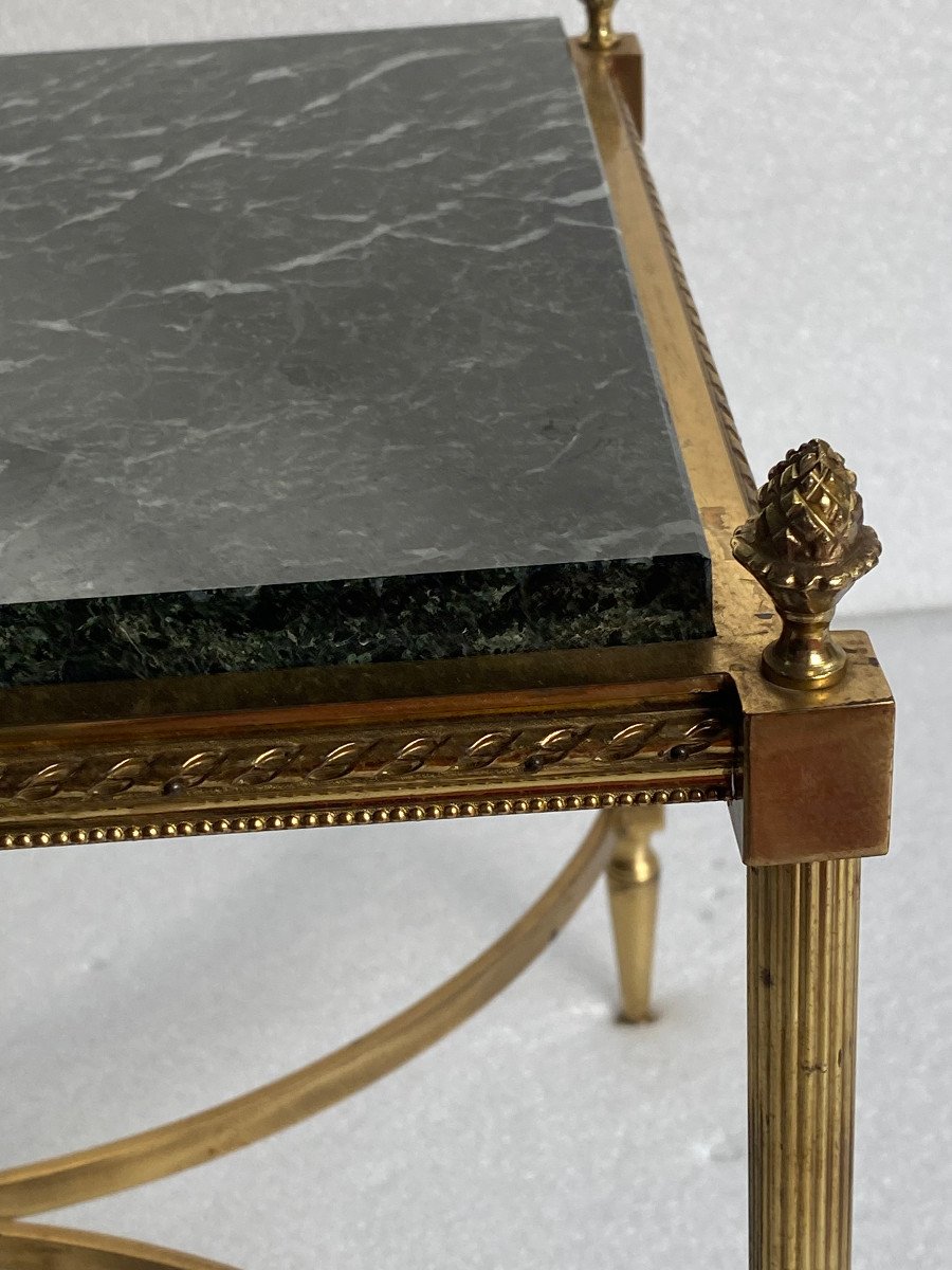 1950/70 Table Basse Bronze Doré Maison Jansen Ou Maison Charles Ou Maison Bagués 46 Cm X 34 Cm-photo-1