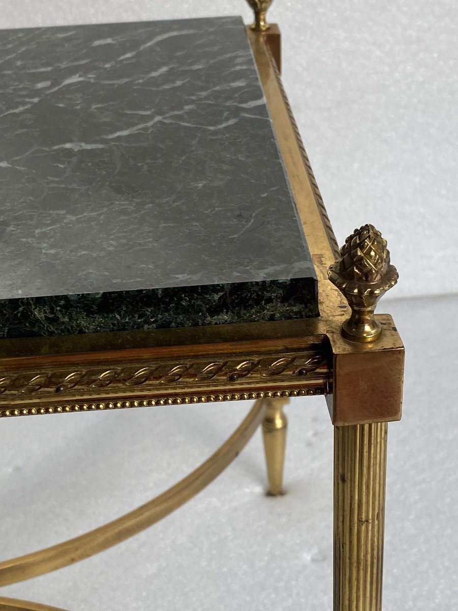 1950/70 Table Basse Bronze Doré Maison Jansen Ou Maison Charles Ou Maison Bagués 46 Cm X 34 Cm-photo-5