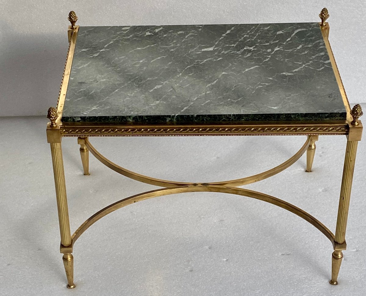 1950/70 Table Basse Bronze Doré Maison Jansen Ou Maison Charles Ou Maison Bagués 46 Cm X 34 Cm