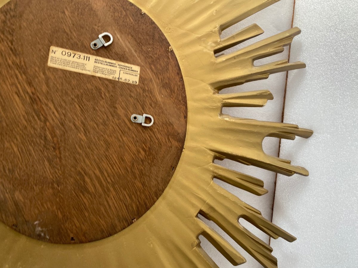 1970′ Oval Sun Mirror, Golden Resin 86 X 66 Cm-photo-8