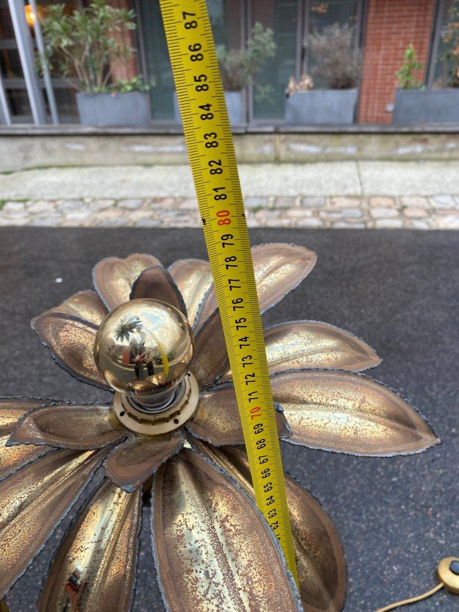 1970′ Illuminating Plant In Brass Maison Jansen 3 Heads H 100 Cm-photo-6