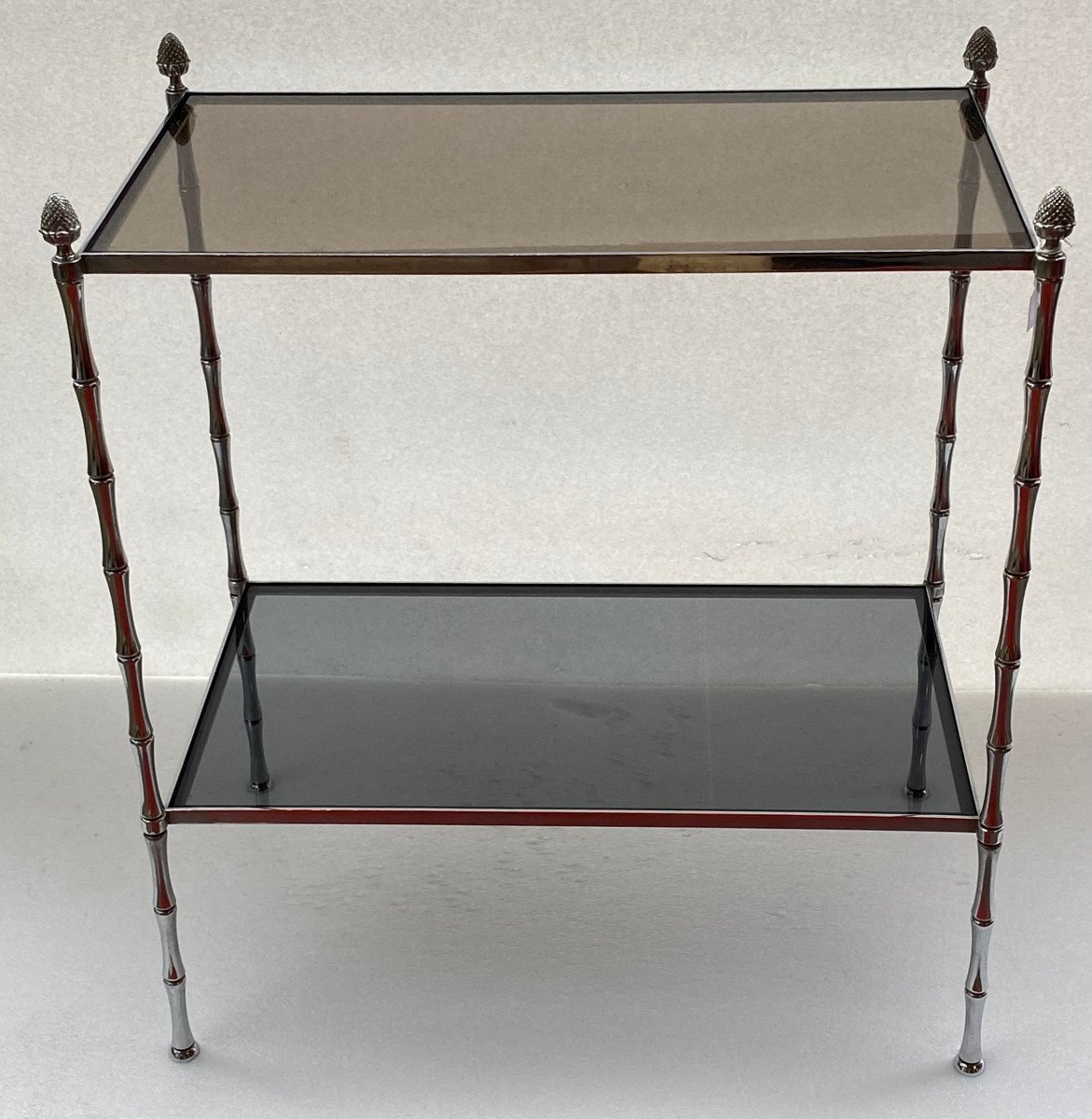 1950/70′ Rectangular End Of Sofa  Maison Bagués Silver Brass 56 X 33 Xh 63 Cm-photo-4