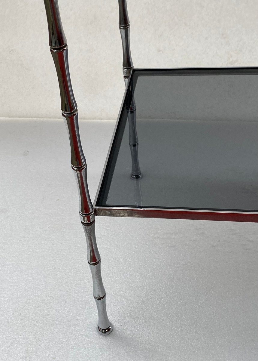 1950/70′ Rectangular End Of Sofa  Maison Bagués Silver Brass 56 X 33 Xh 63 Cm-photo-2