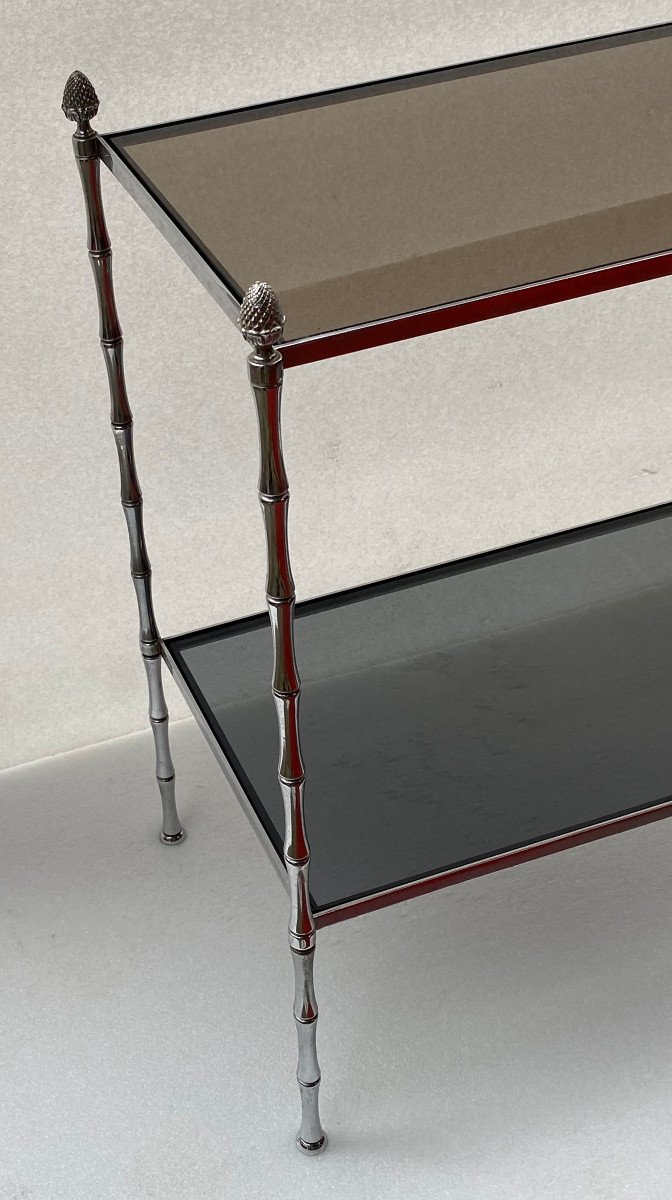 1950/70′ Rectangular End Of Sofa  Maison Bagués Silver Brass 56 X 33 Xh 63 Cm-photo-3