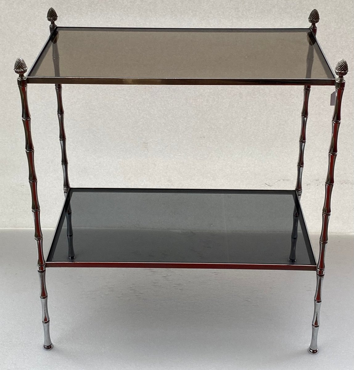 1950/70′ Rectangular End Of Sofa  Maison Bagués Silver Brass 56 X 33 Xh 63 Cm