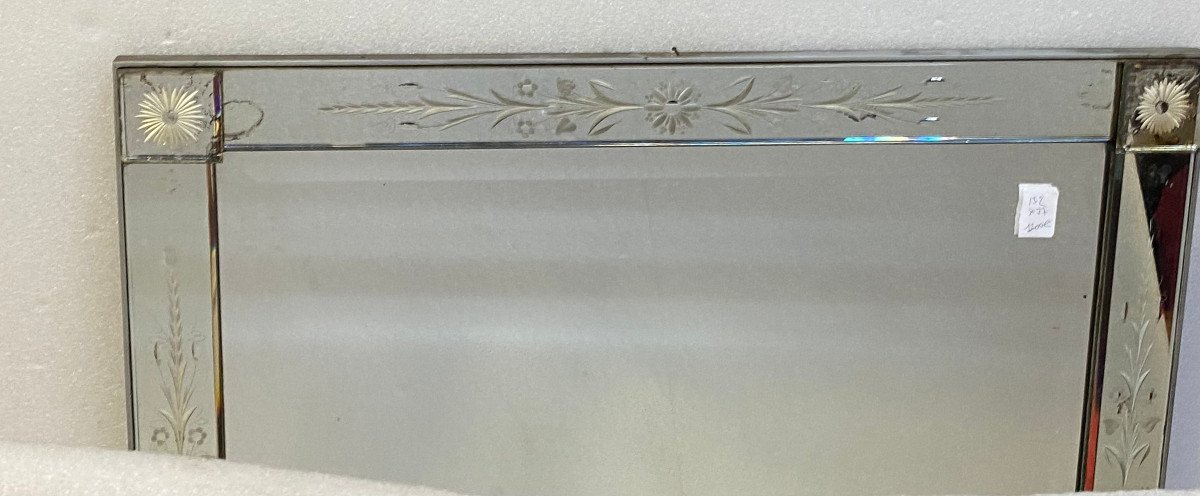 1950/70′ Miroir Venise à Fleurs 132 X 77 Cm-photo-3