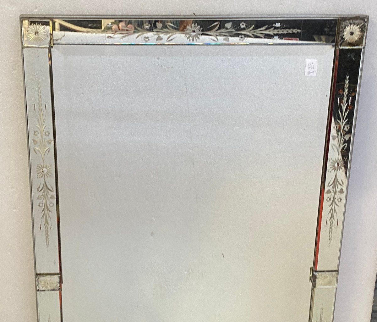 1950/70′ Miroir Venise à Fleurs 132 X 77 Cm-photo-5