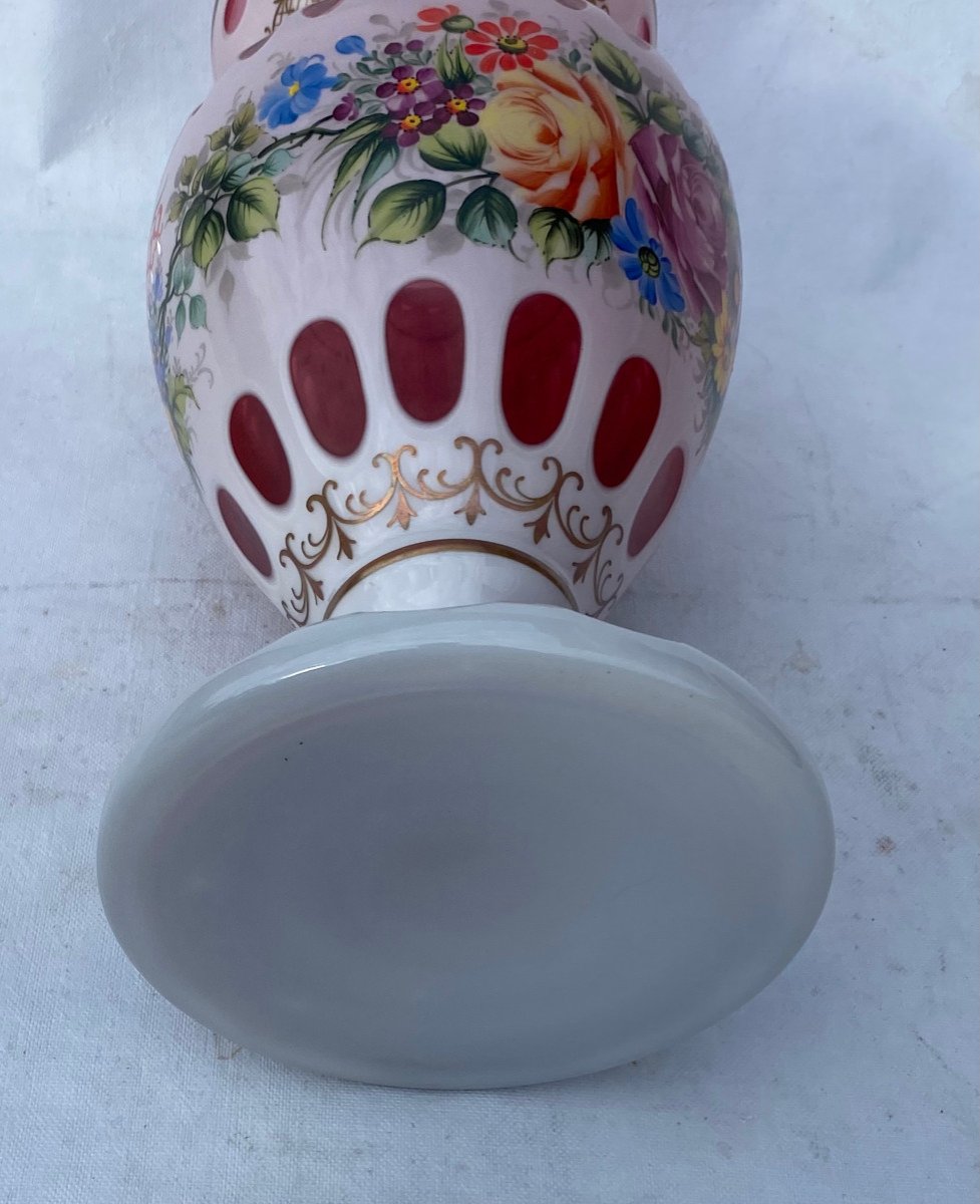 1950/60 Vase Baccarat Overlay ø 20 X H 42 Cm-photo-4