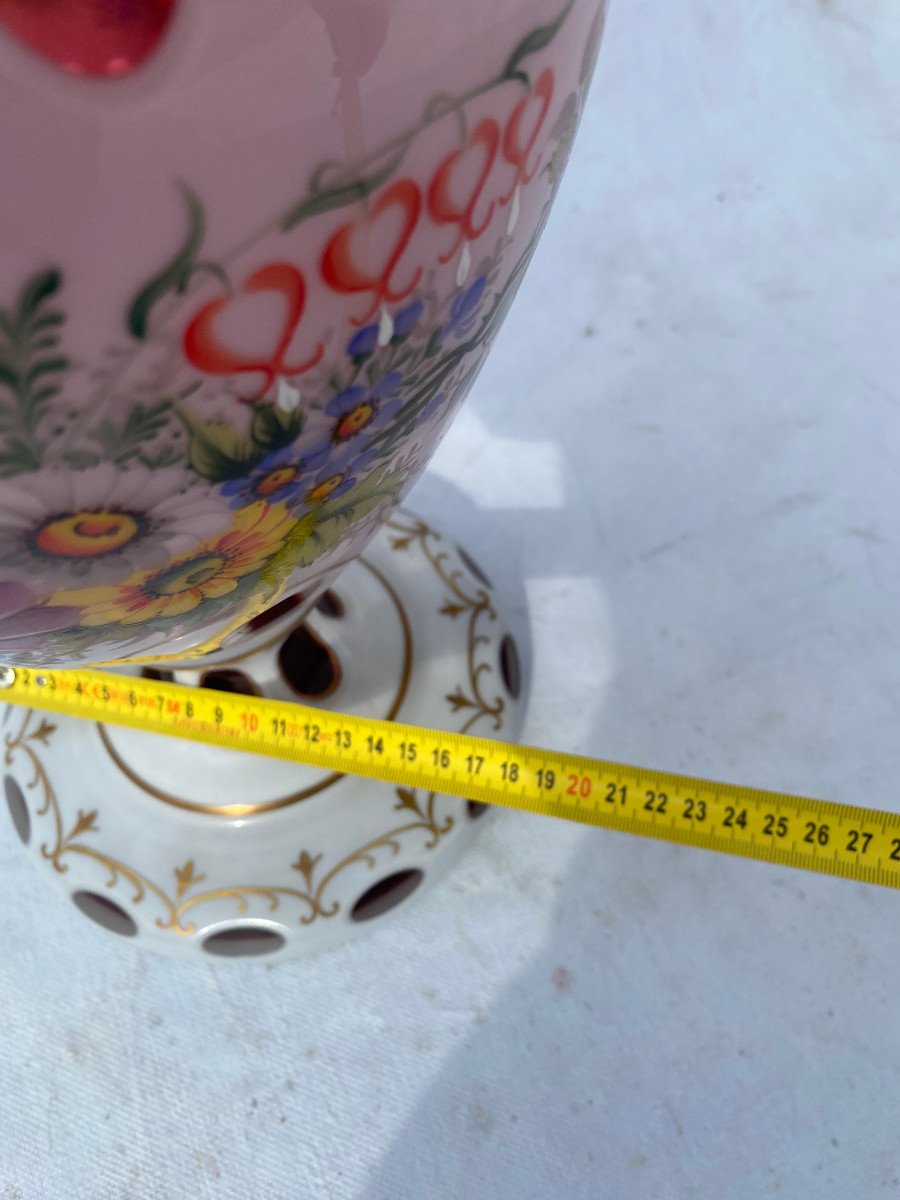 1950/60 Vase Baccarat Overlay ø 20 X H 42 Cm-photo-7