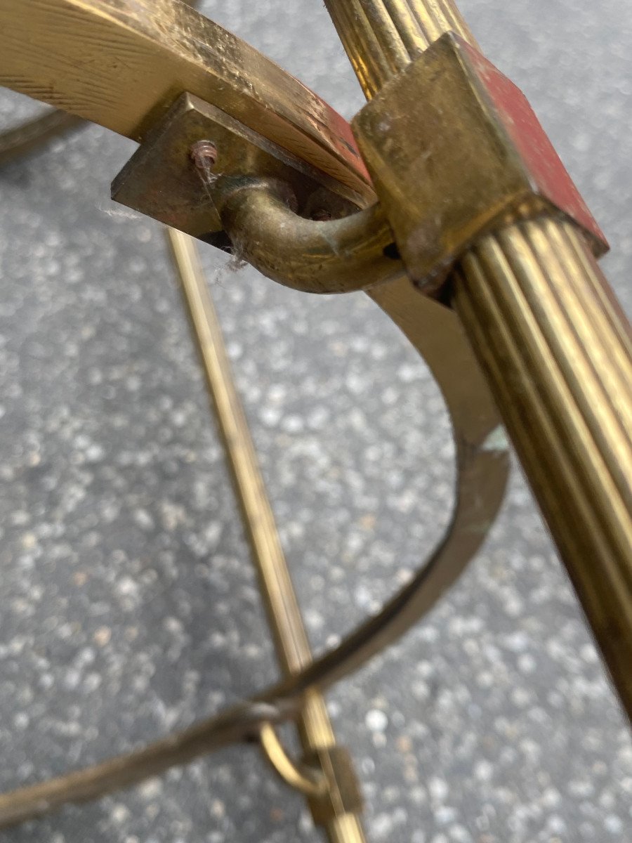 1970′ Bronze Pedestal Table With Gallery Maison Jansen ø 41.5 H 55 Cm-photo-1