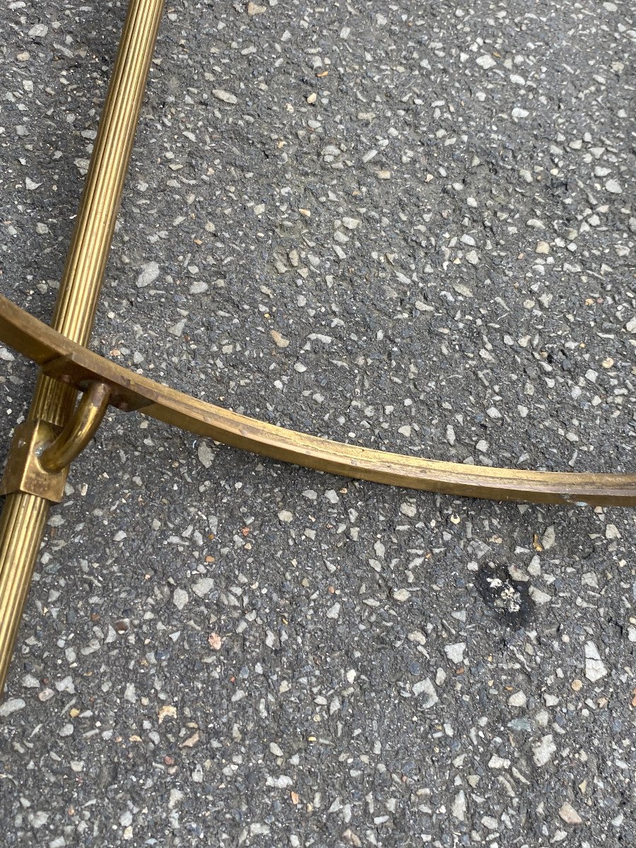 1970′ Bronze Pedestal Table With Gallery Maison Jansen ø 41.5 H 55 Cm-photo-2