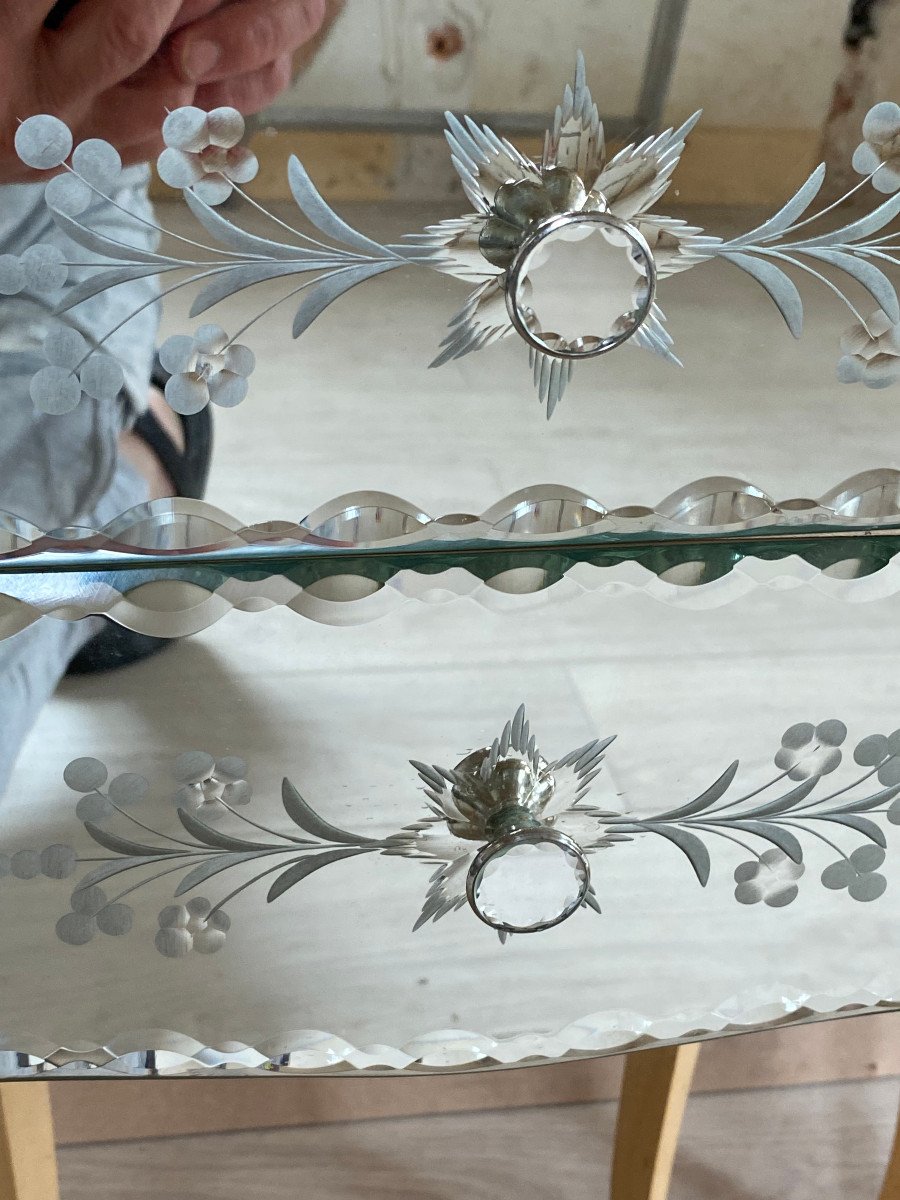1950/70′ Paire De Chevets Art Deco Miroir-photo-1