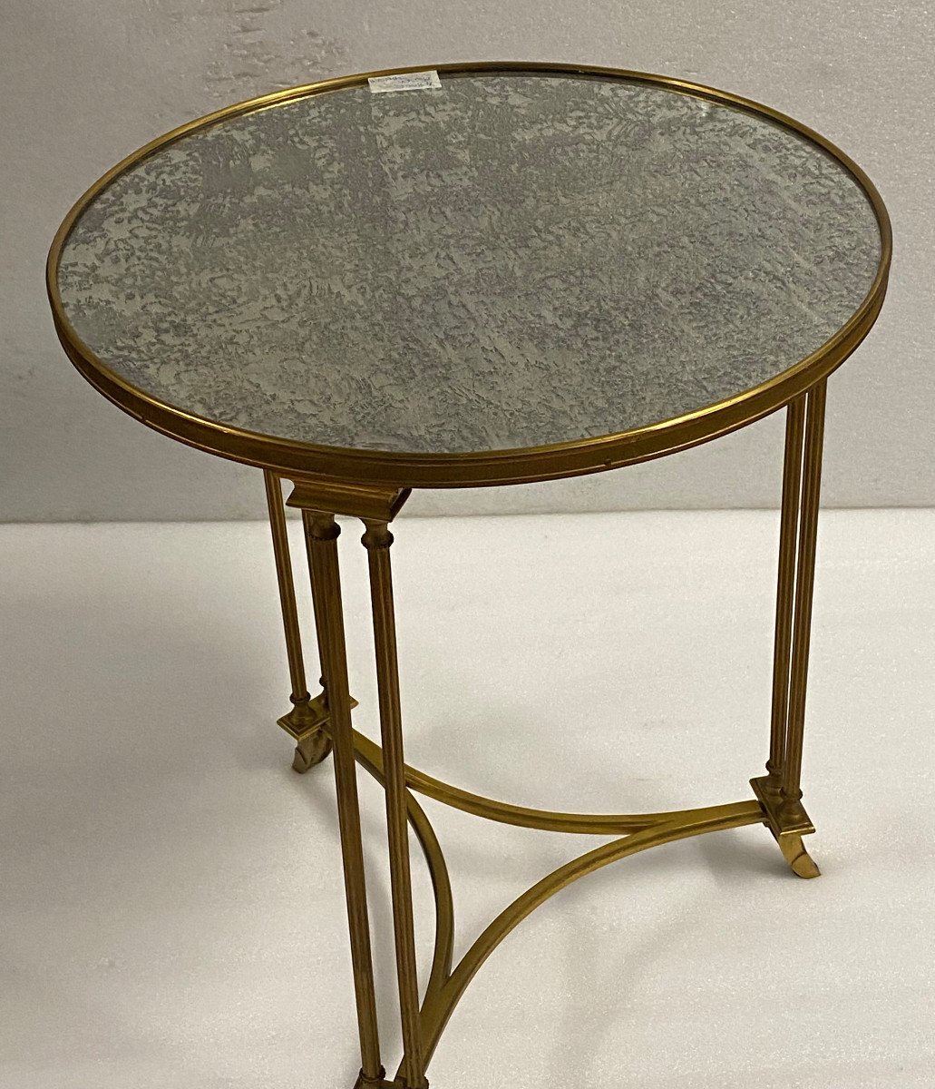 1970's French Gueridon Style Adam Weisweiler Maison Jansen Mirror Tray-photo-4