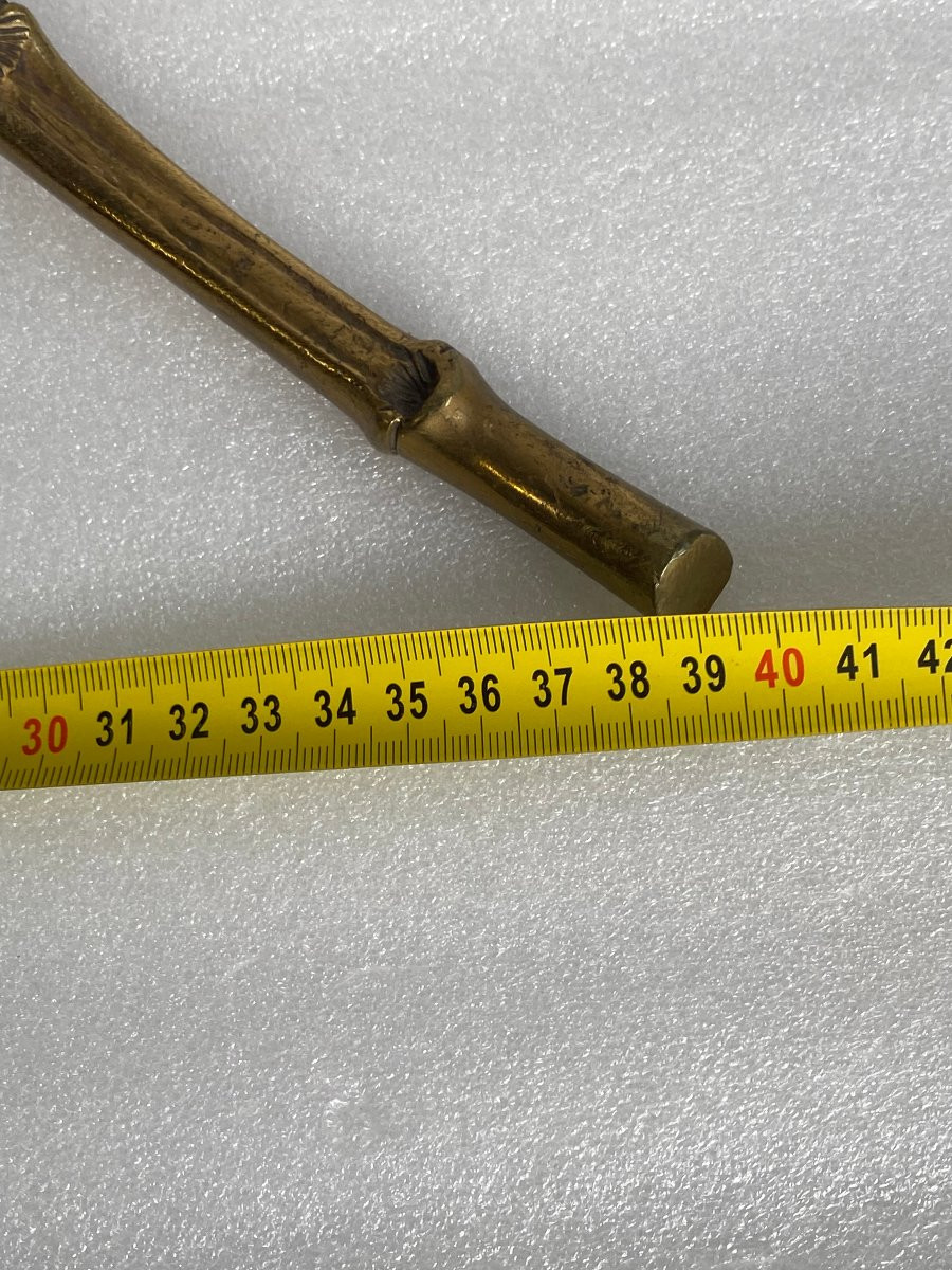 1950/70 Floor Lamp In Gilt Bronze Maison Bagués Palm Tree Model 4 Rods Bamboo Decor H 172 Cm-photo-8