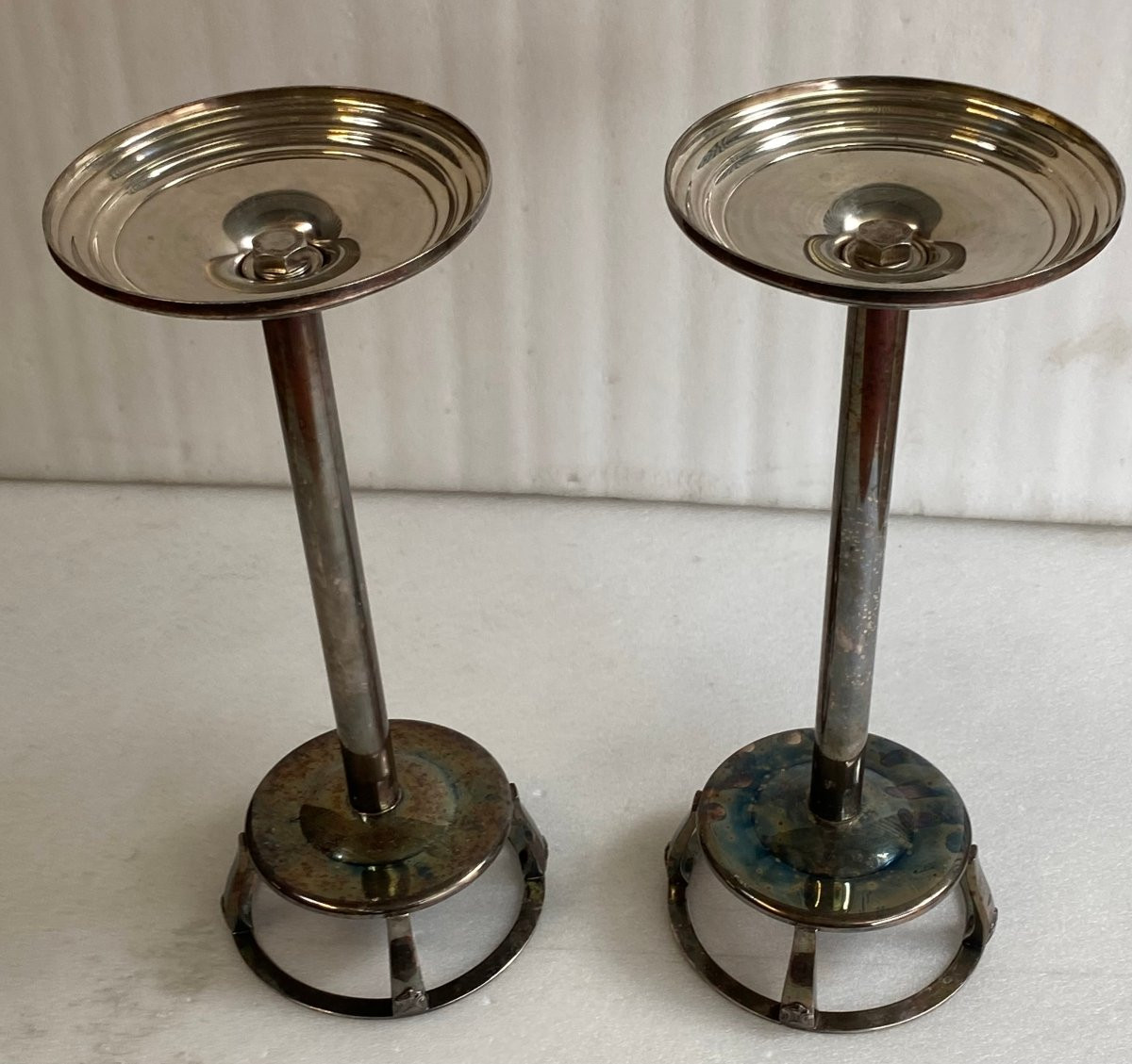 1950s Pair Of Art Deco Style Silver Plated Champagne Bucket Serving Sets By Maison Sambonet -photo-7