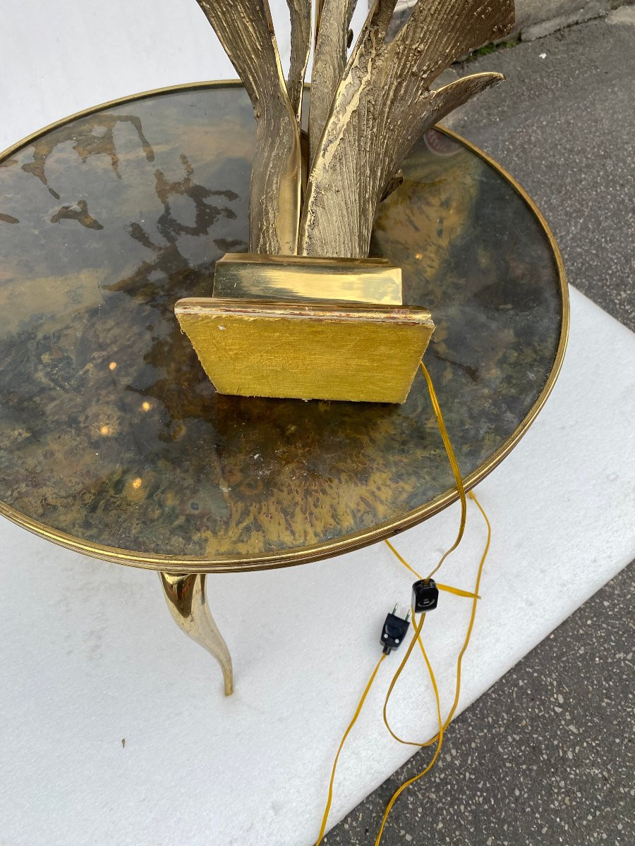 1965′ Signed Bronze Mountain Agave Lamp-photo-3
