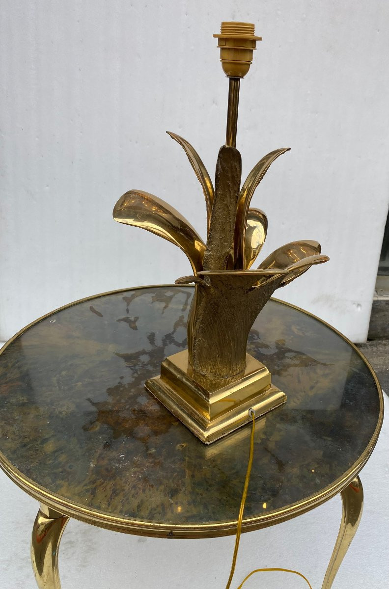 1965′ Signed Bronze Mountain Agave Lamp-photo-3