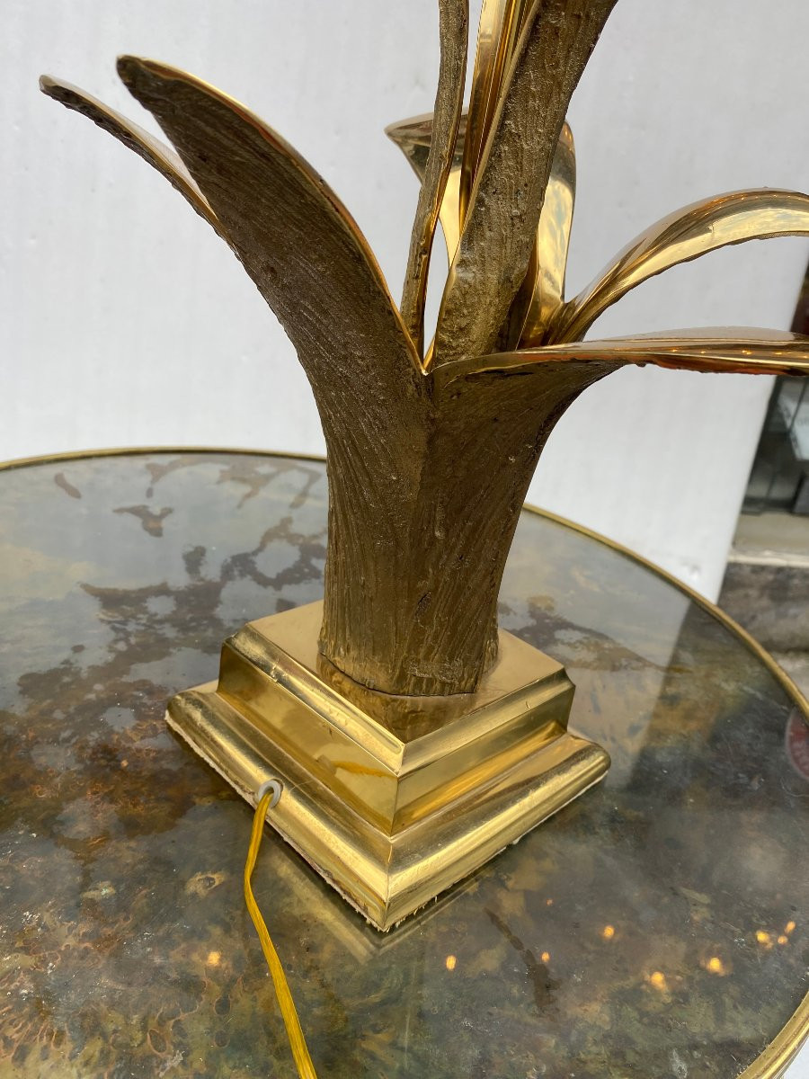 1965′ Signed Bronze Mountain Agave Lamp-photo-6