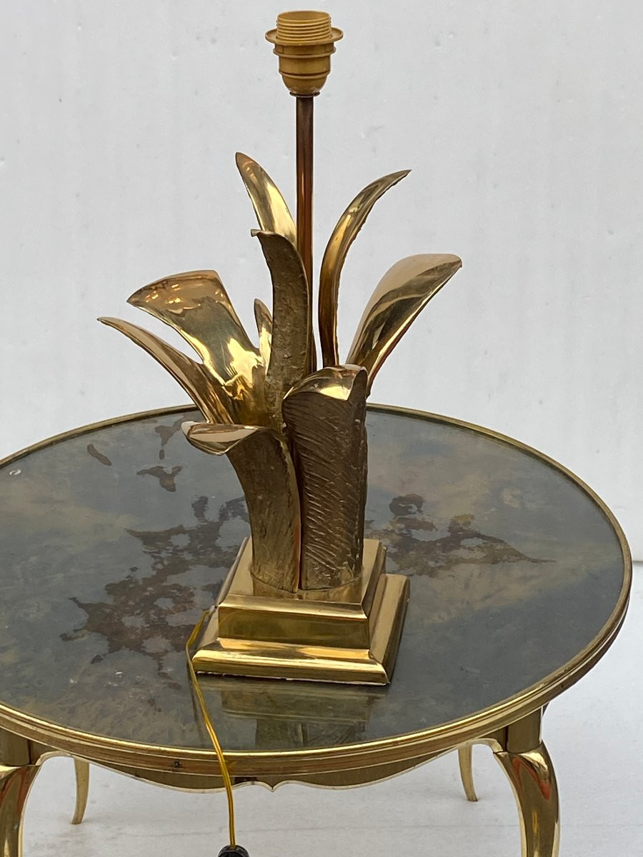 1965′ Signed Bronze Mountain Agave Lamp-photo-7