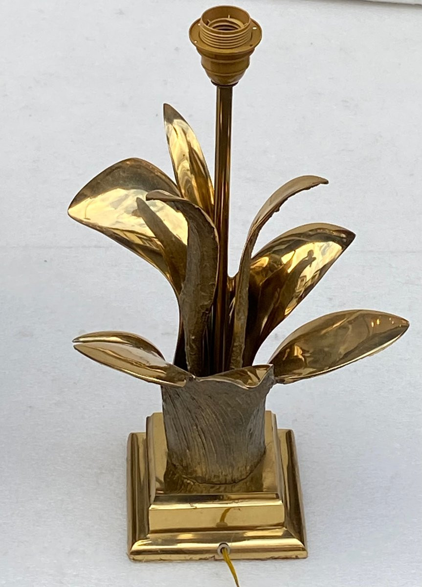 1965′ Signed Bronze Mountain Agave Lamp-photo-8