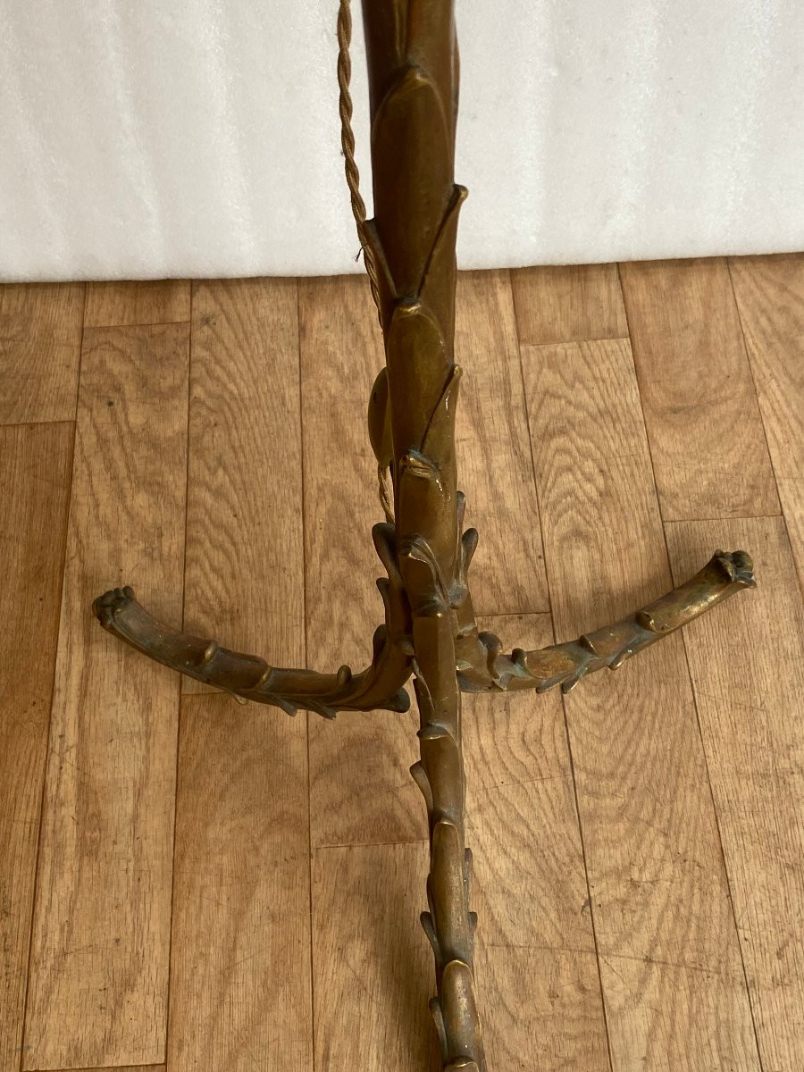 1970′ Lampadaire En Bronze Maison Charles Decor Palmier H 160-photo-4