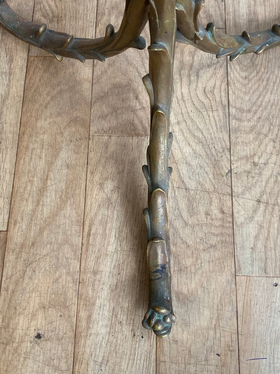 1970′ Lampadaire En Bronze Maison Charles Decor Palmier H 160-photo-5