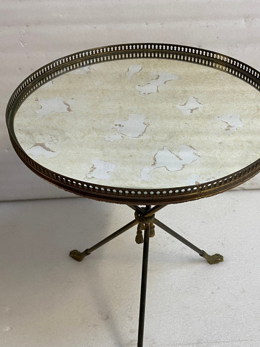 1950′ Guéridon En Bronze Style Néoclassique Diamètre 46,5 cm H 60 cm-photo-2