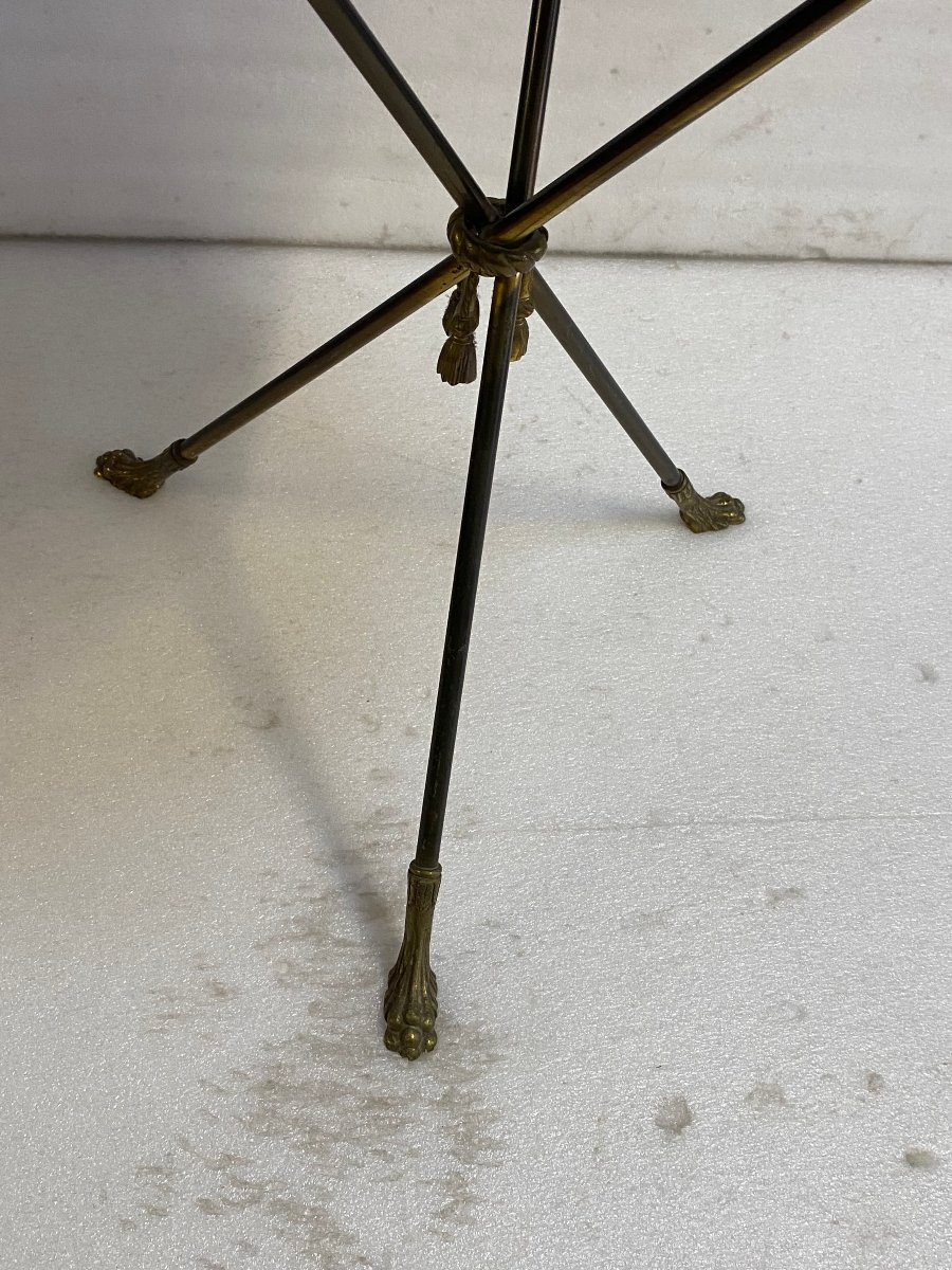 1950′ Guéridon En Bronze Style Néoclassique Diamètre 46,5 cm H 60 cm-photo-1