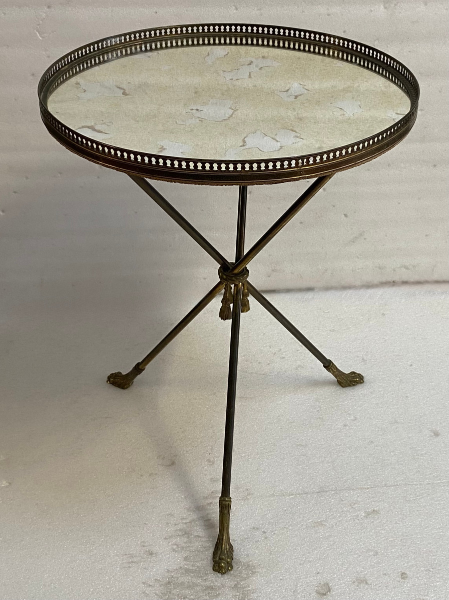 1950′ Guéridon En Bronze Style Néoclassique Diamètre 46,5 cm H 60 cm