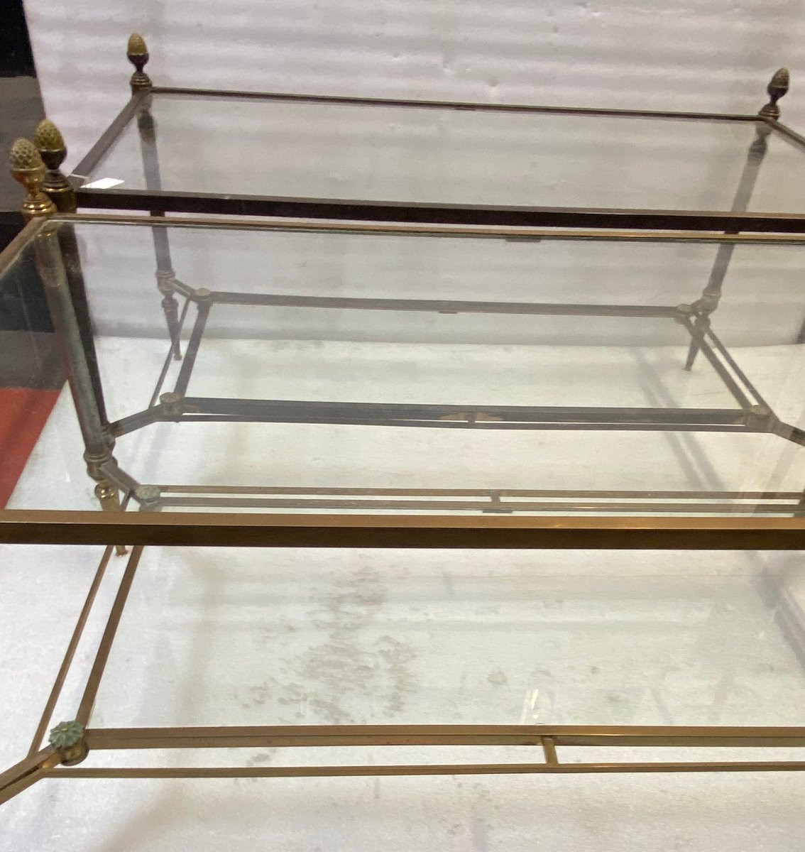 1950/70′ Pair Of Maison Jansen Glass Coffee Tables 93 X 48 Xh 49 Cm Pdp-photo-1